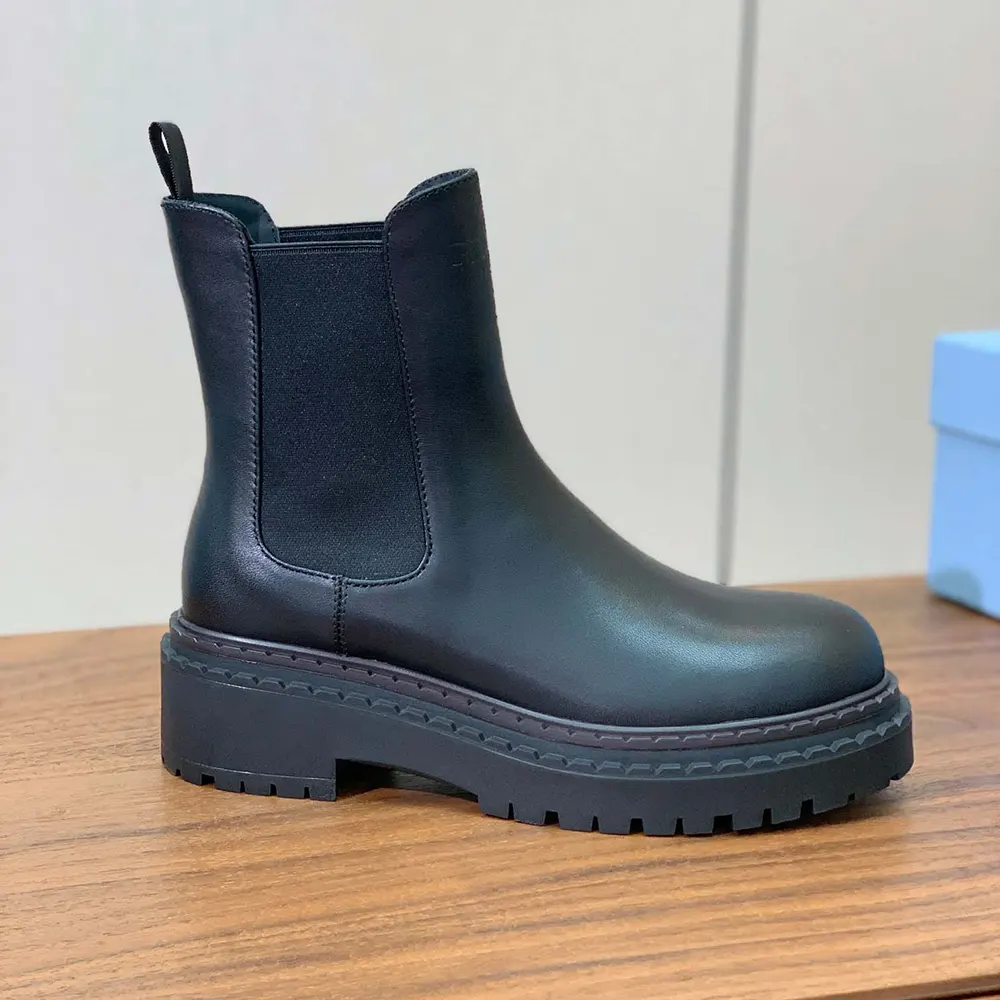 Prada Men Leather Chelsea Boots-Black - image 7
