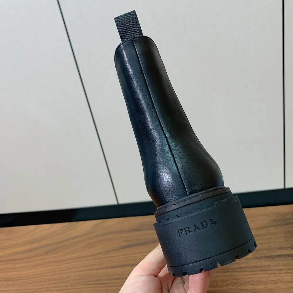Prada Men Leather Chelsea Boots-Black - image 9