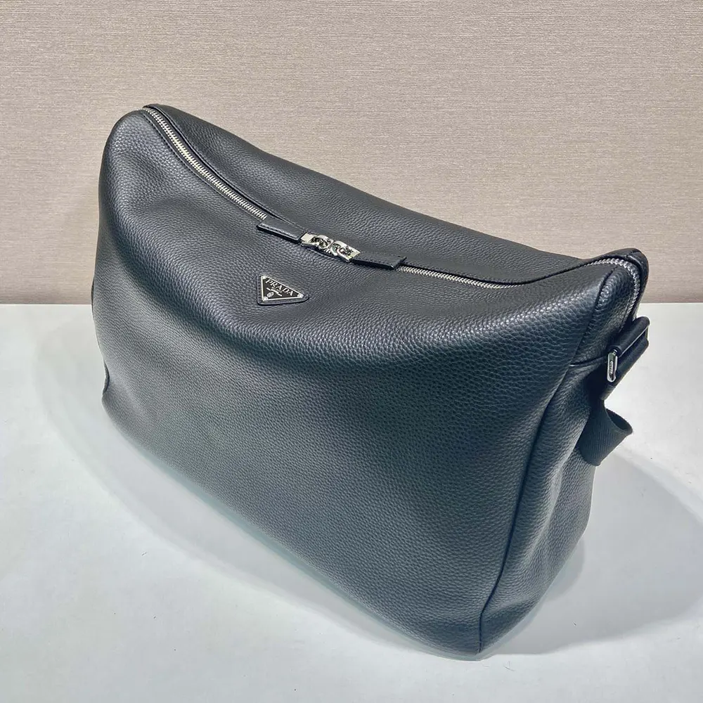Prada Men Leather Shoulder Bag-Black - image 5