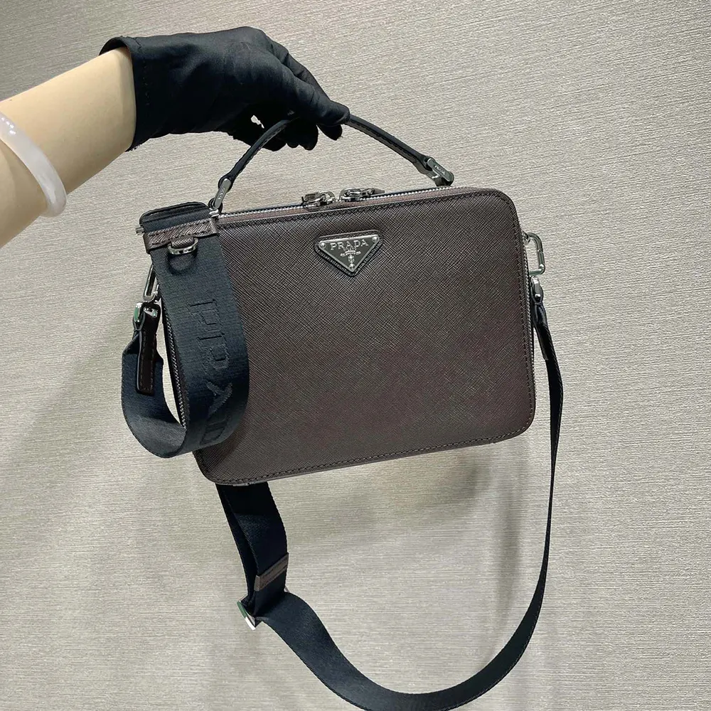 Prada Men Medium Prada Brique Saffiano Leather Bag - image 9