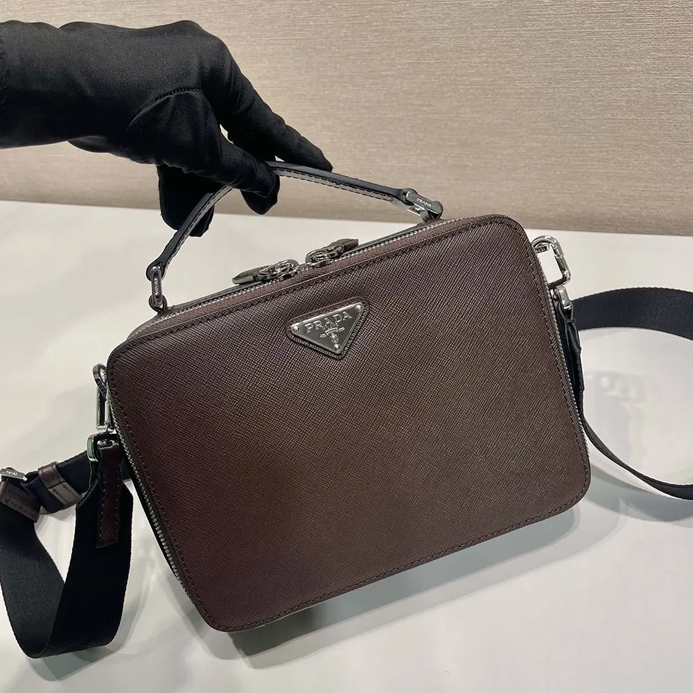 Prada Men Medium Prada Brique Saffiano Leather Bag - image 4