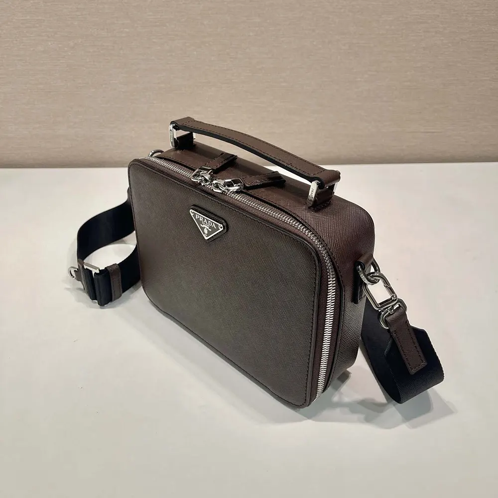 Prada Men Medium Prada Brique Saffiano Leather Bag - image 5