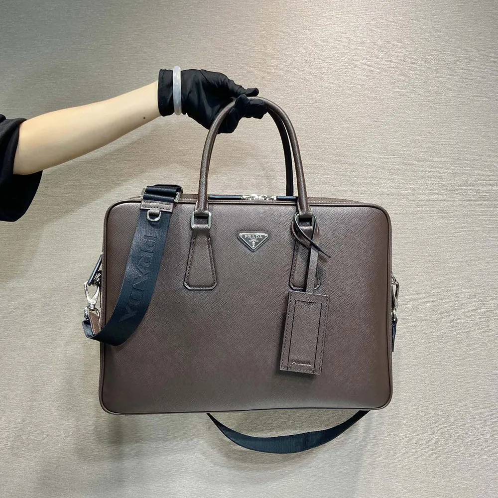 Prada Men Saffiano Leather Briefcase - image 4
