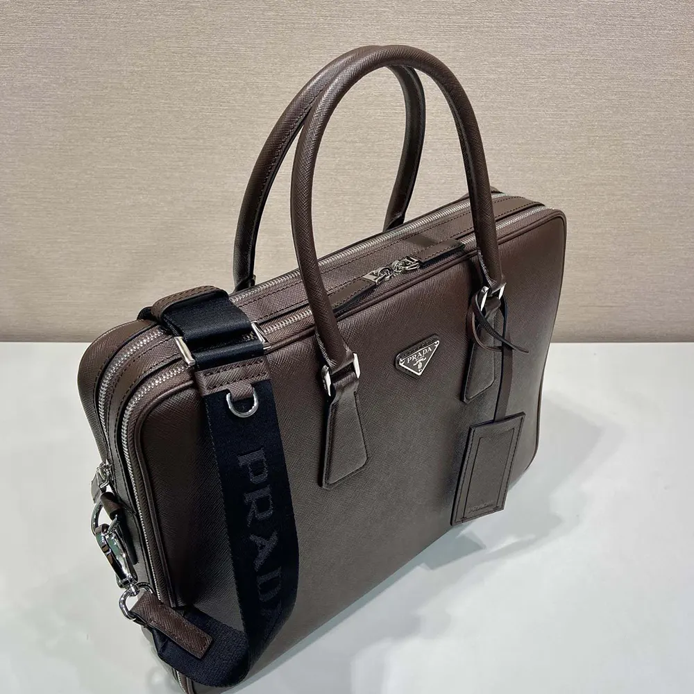 Prada Men Saffiano Leather Briefcase - image 6