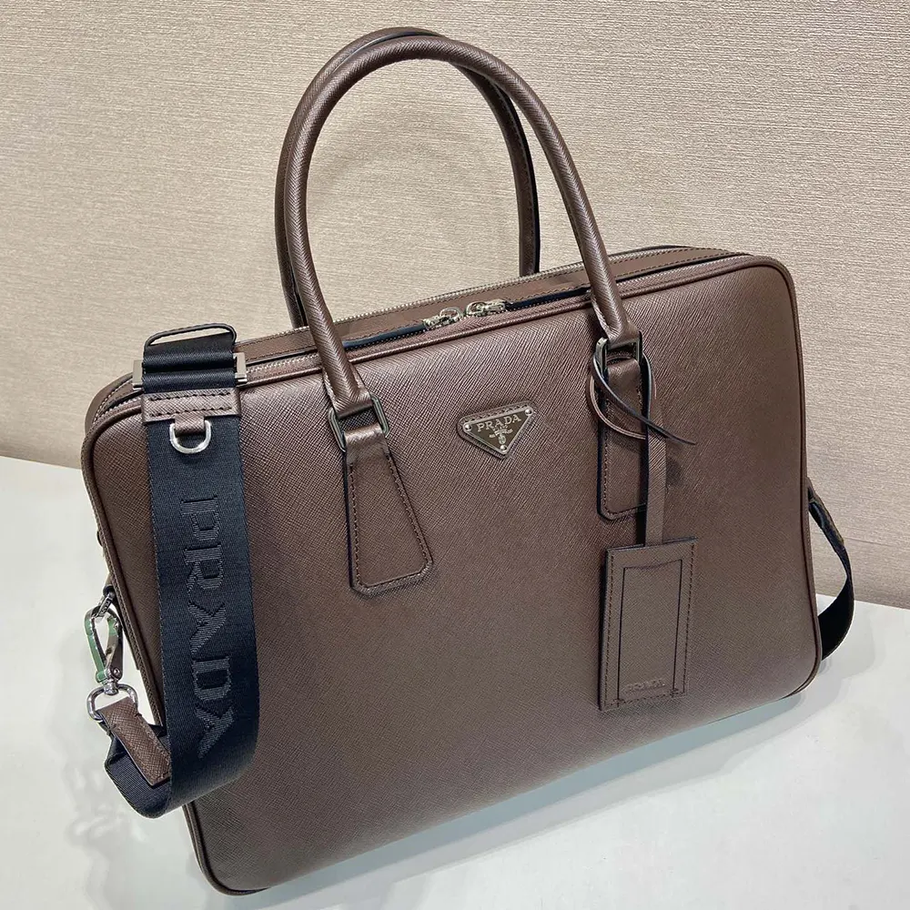 Prada Men Saffiano Leather Briefcase - image 5
