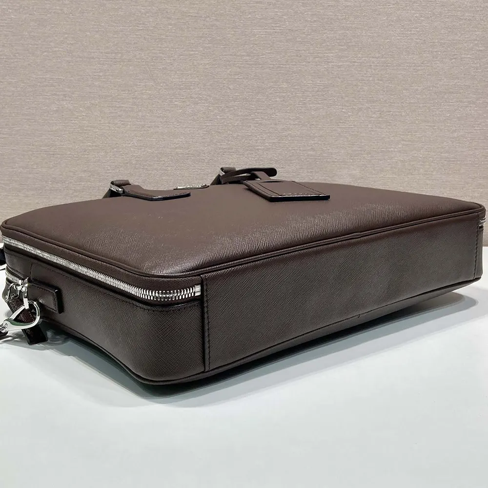 Prada Men Saffiano Leather Briefcase - image 8
