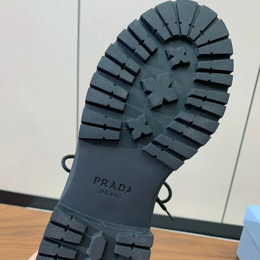 Prada Unisex Leather and Re-Nylon booties-Ebony - image 10