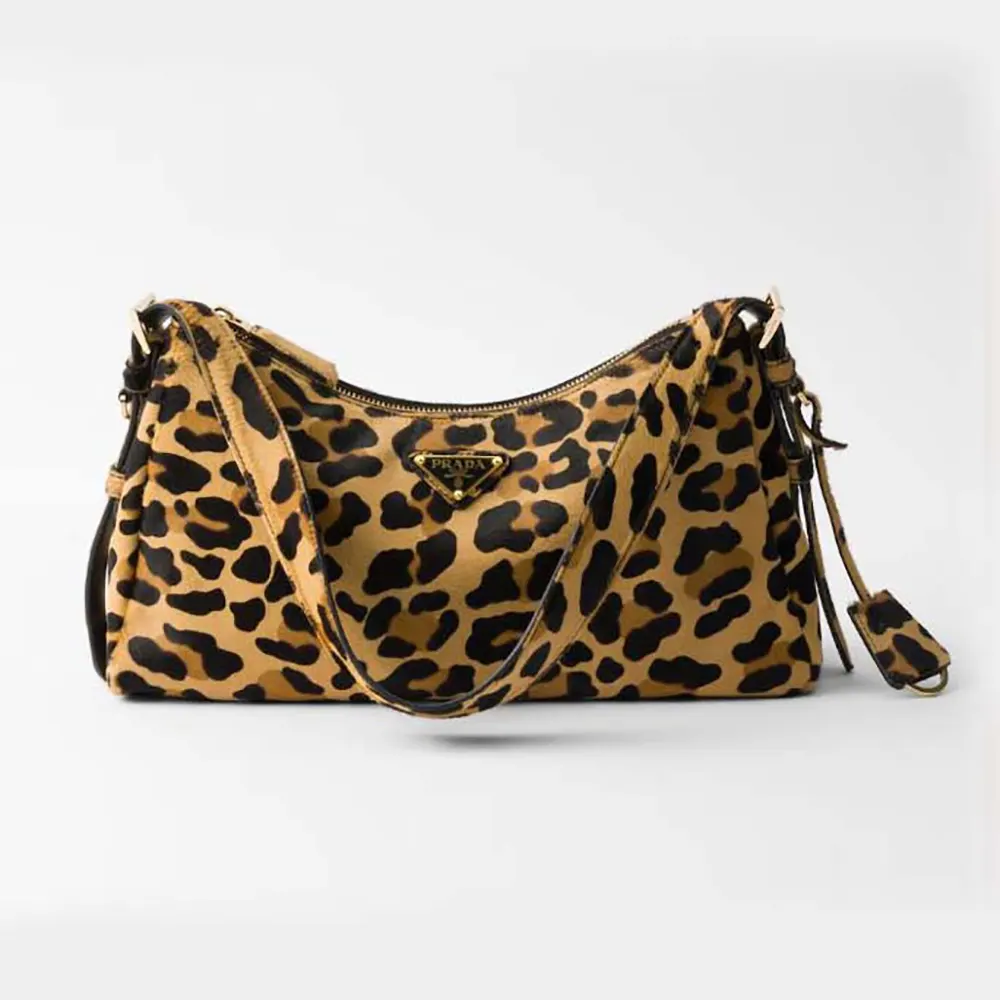 Front view of Prada Women Aimèe Medium Printed Leather Shoulder Bag