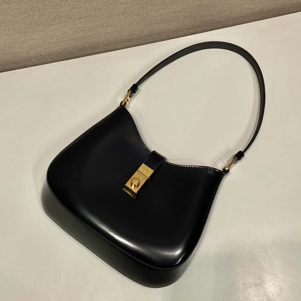 Prada Women Cleo Brushed Leather Shoulder Bag with Clasp Closure - image 6