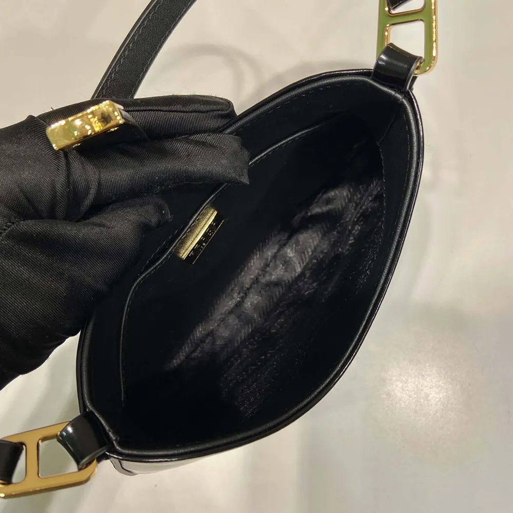 Prada Women Cleo Brushed Leather Shoulder Bag with Clasp Closure - image 9