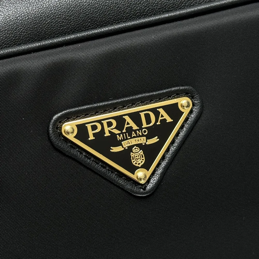 Prada Women Large Re-Nylon and Leather Top-handle Bag with Padlock - image 9