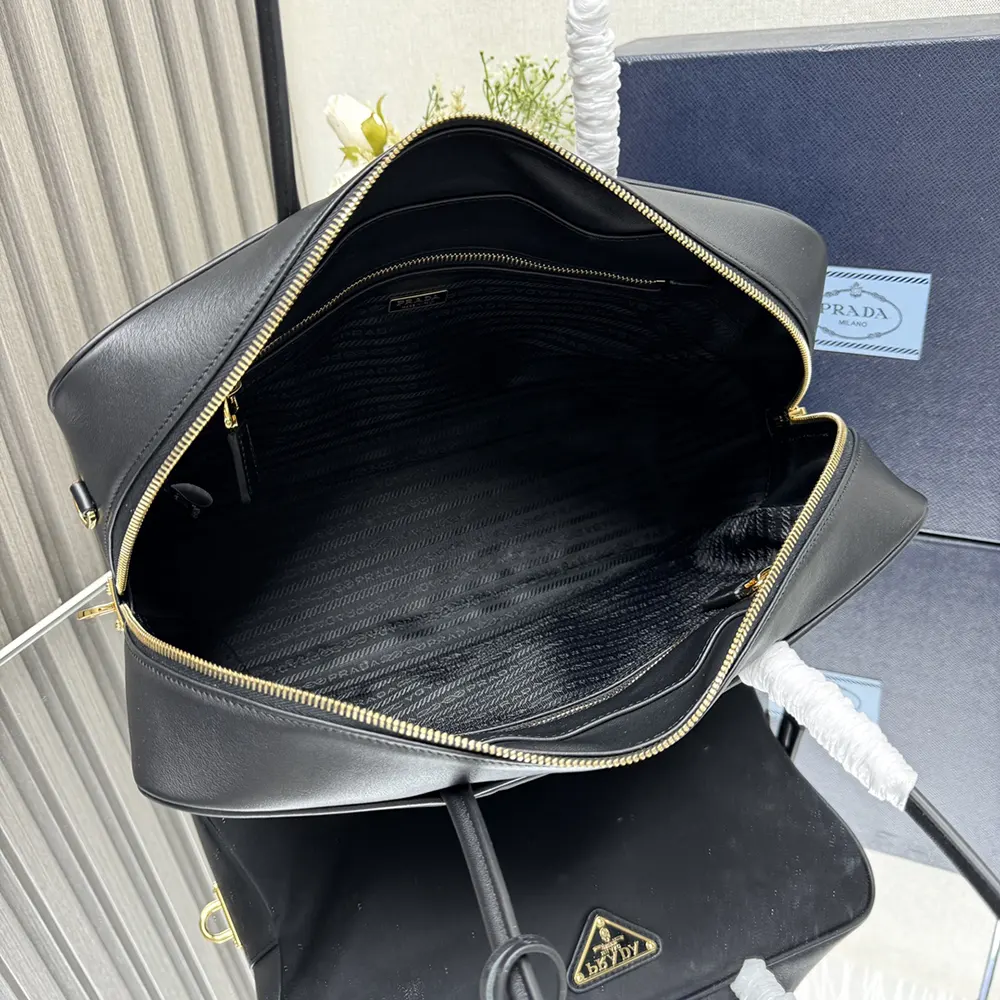 Prada Women Large Re-Nylon and Leather Top-handle Bag with Padlock - image 7