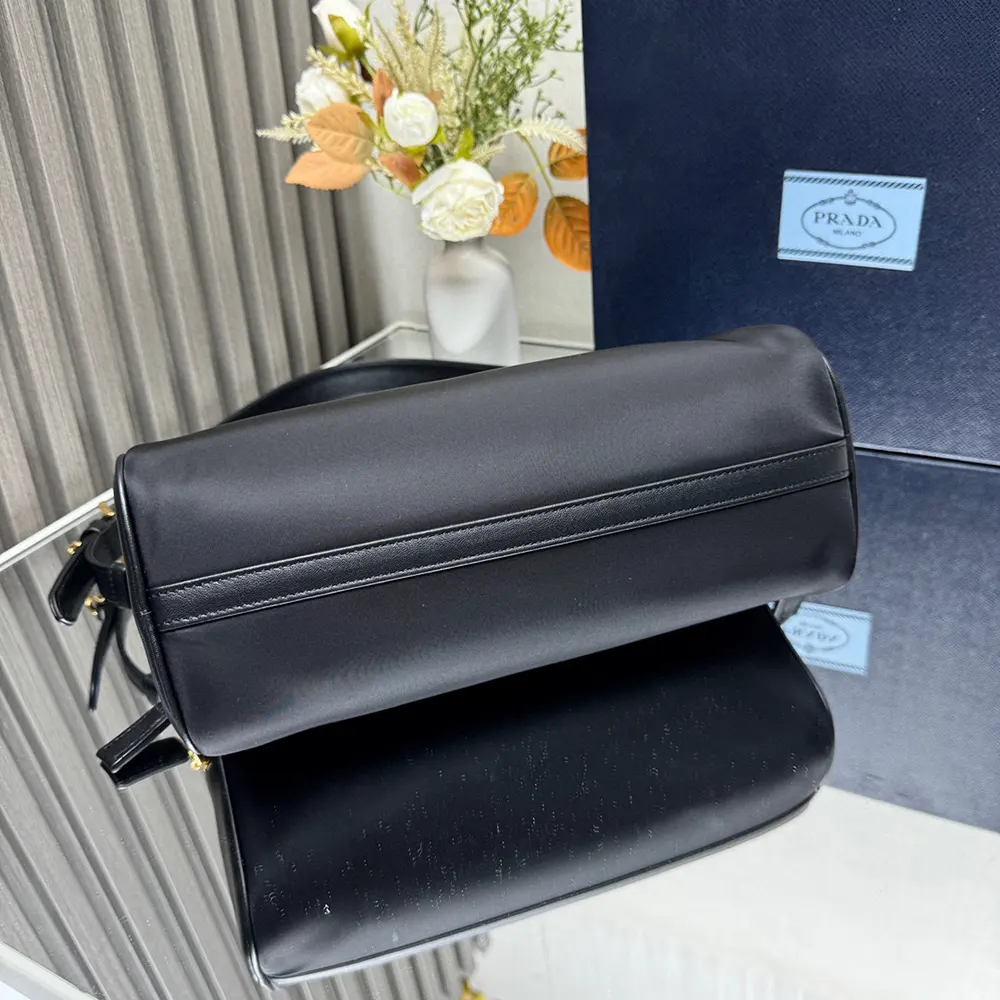 Prada Women Medium Re-Nylon and Leather Shoulder Bag with Padlock - image 5