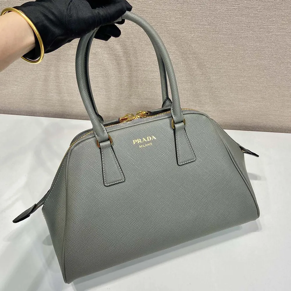 Prada Women Medium Saffiano Leather Bag-Gray - image 4