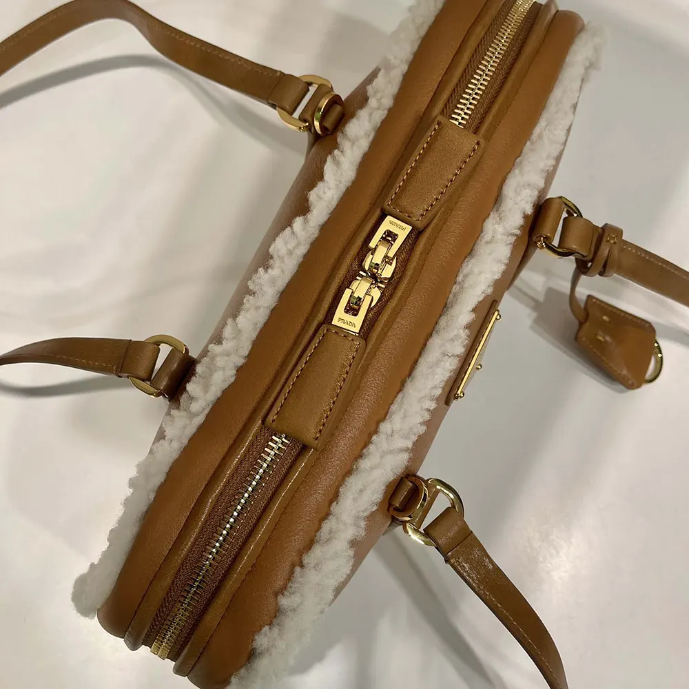 Prada Women Medium Shearling Two-handle Bag - image 8