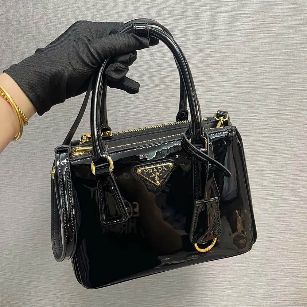 Prada Women Prada Galleria Patent Leather Mini Bag-Black - image 4
