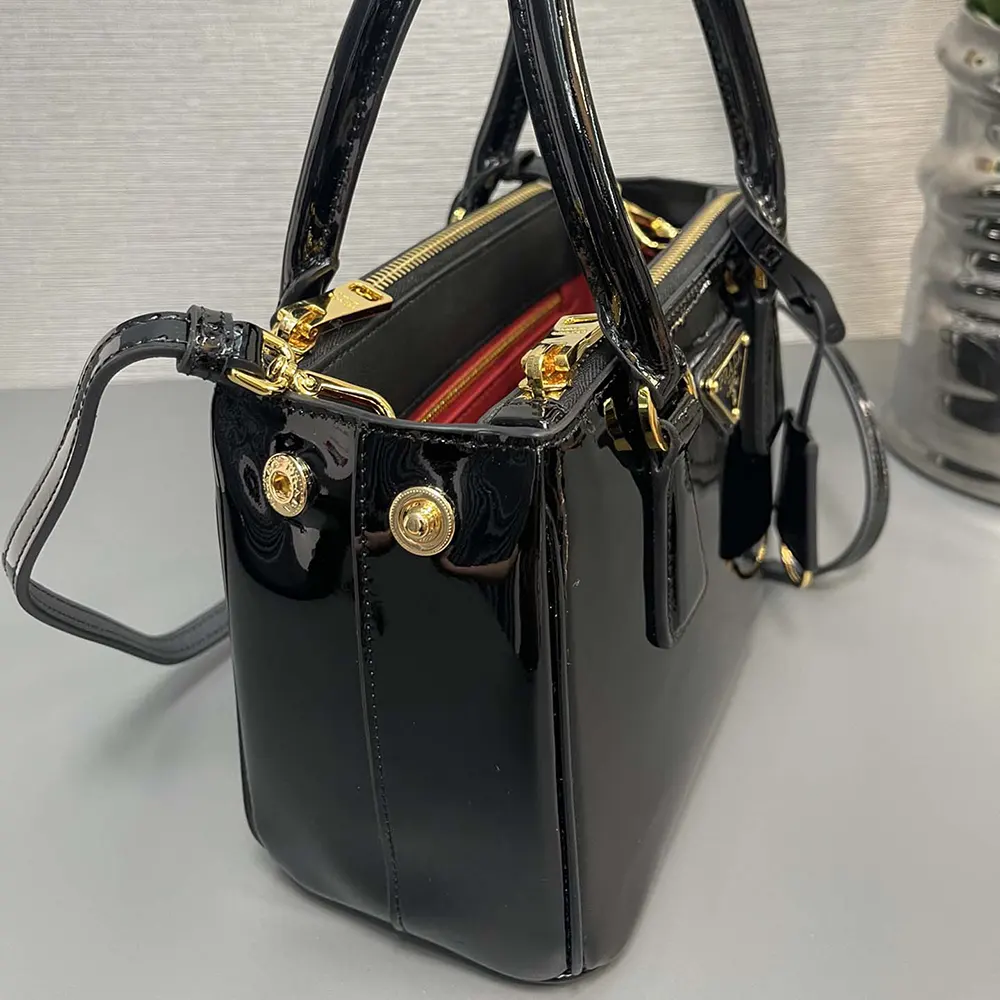 Prada Women Prada Galleria Patent Leather Mini Bag-Black - image 7