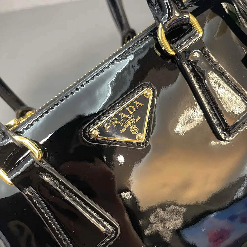 Prada Women Prada Galleria Patent Leather Mini Bag-Black - image 8
