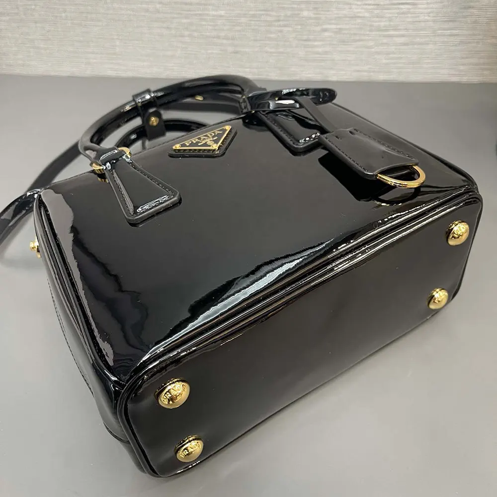 Prada Women Prada Galleria Patent Leather Mini Bag-Black - image 6