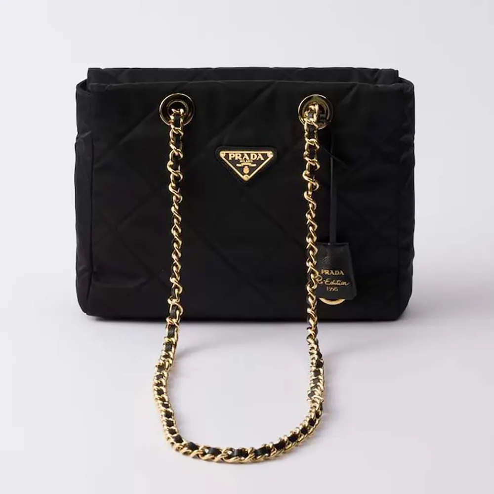 Prada Women Re-Edition 1995 Chaîne Re-Nylon Tote Bag-Black