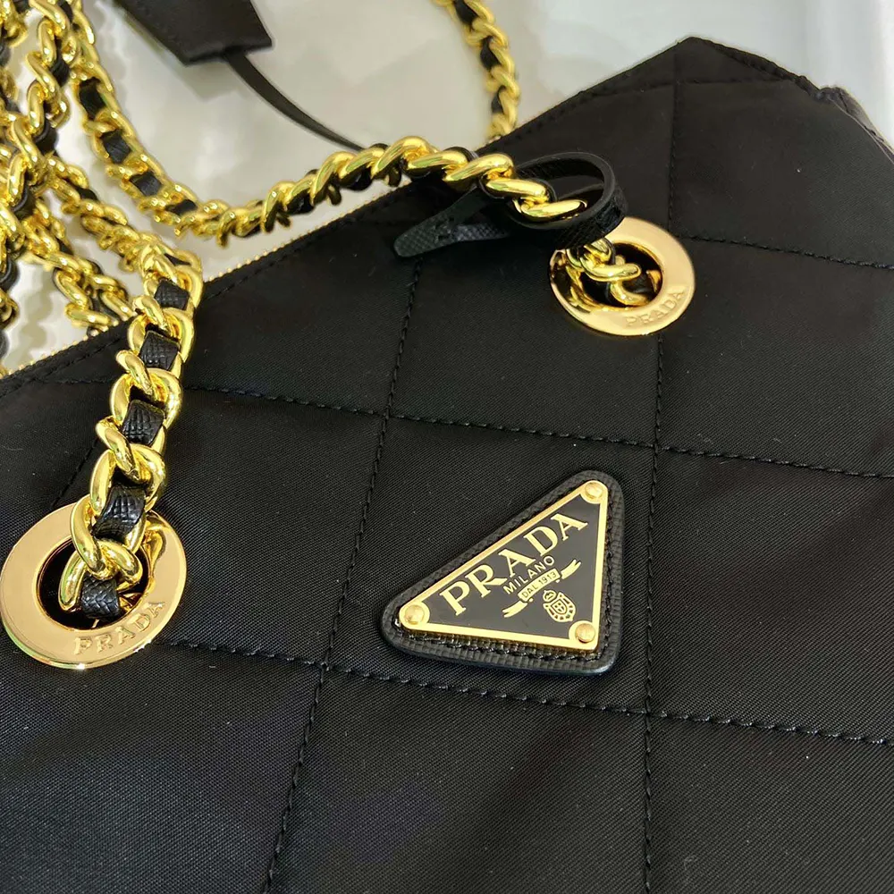 Prada Women Re-Edition 1995 Chaîne Re-Nylon Tote Bag-Black - image 9