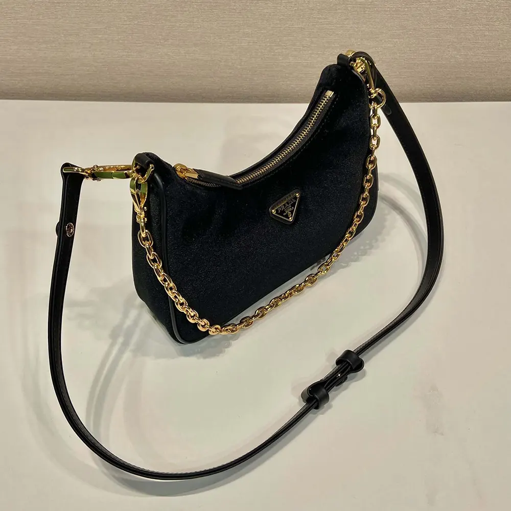 Prada Women Re-Edition Velvet Mini-bag-Black - image 5