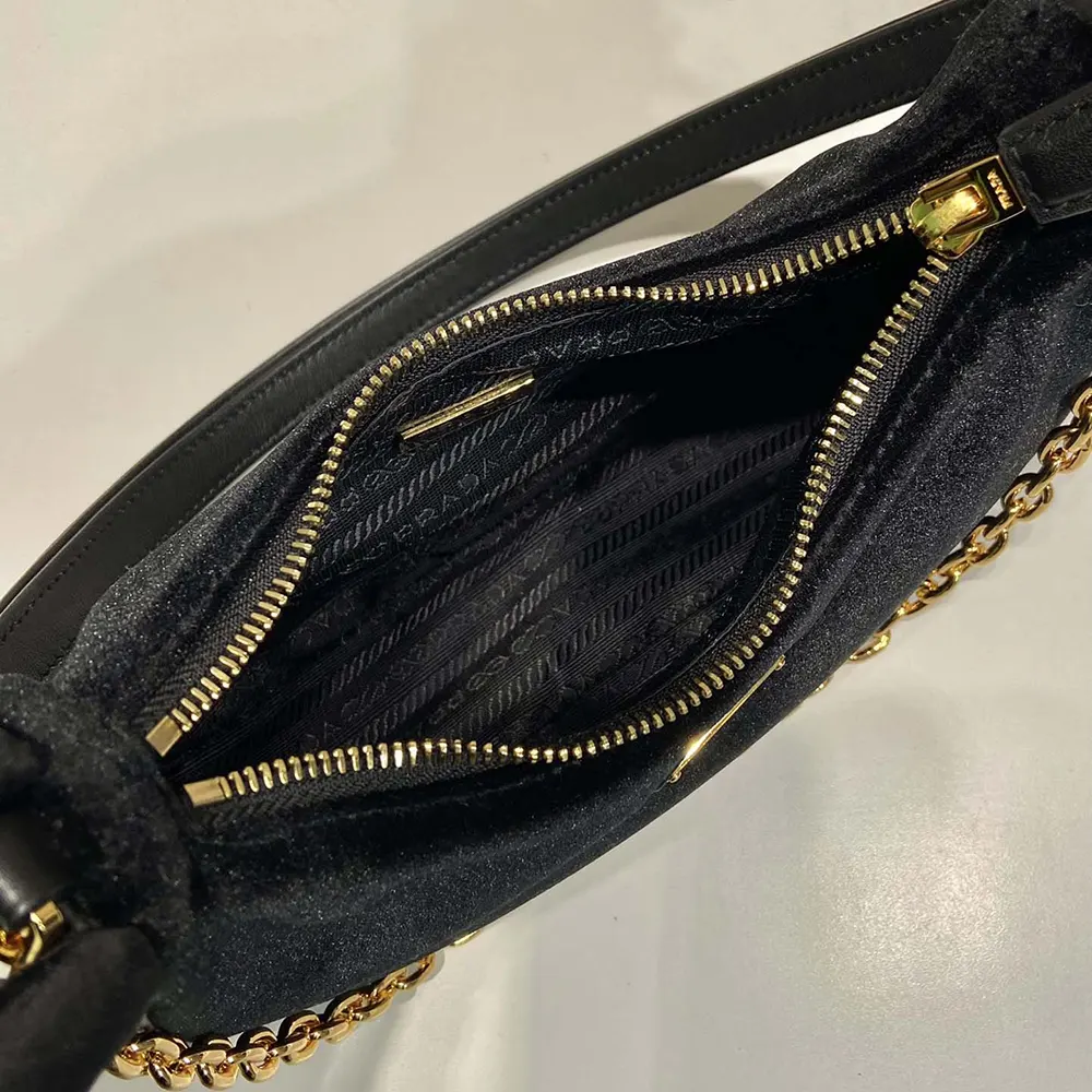 Prada Women Re-Edition Velvet Mini-bag-Black - image 9