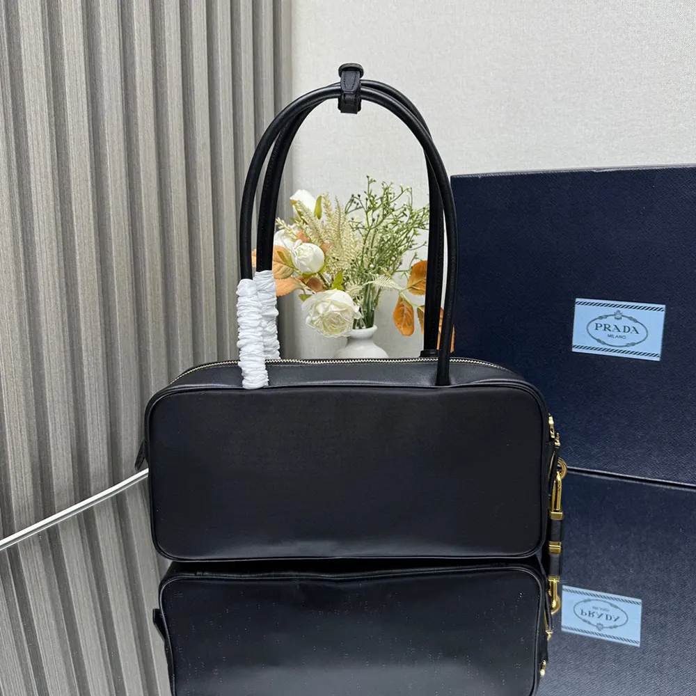 Prada Women Re-Nylon and Leather Small Top-handle Bag with Padlock - image 4