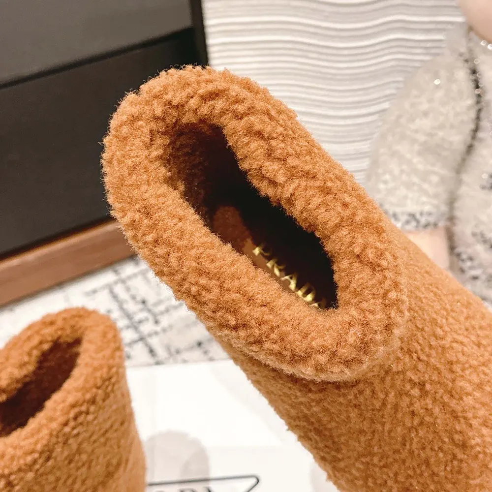 Prada Women Shearling Booties-Brown - image 9