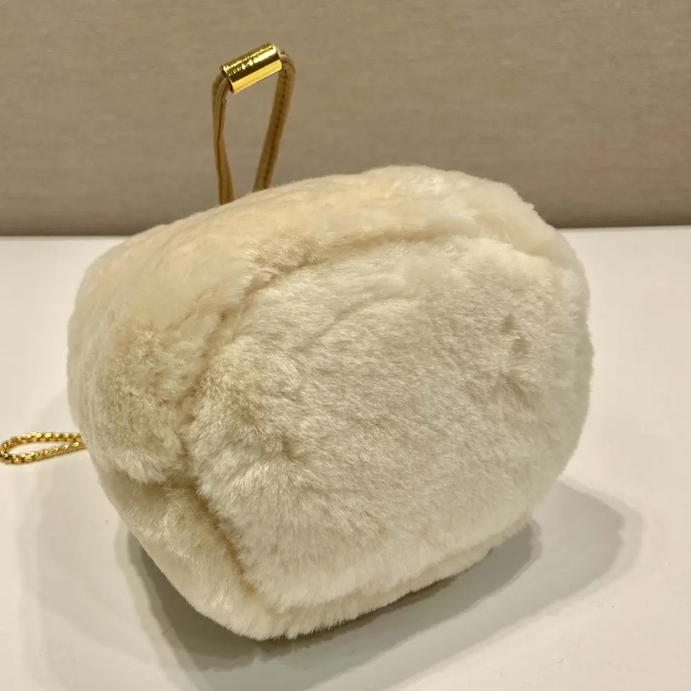 Prada Women Sheepskin Mini Pouch-Beige - image 7