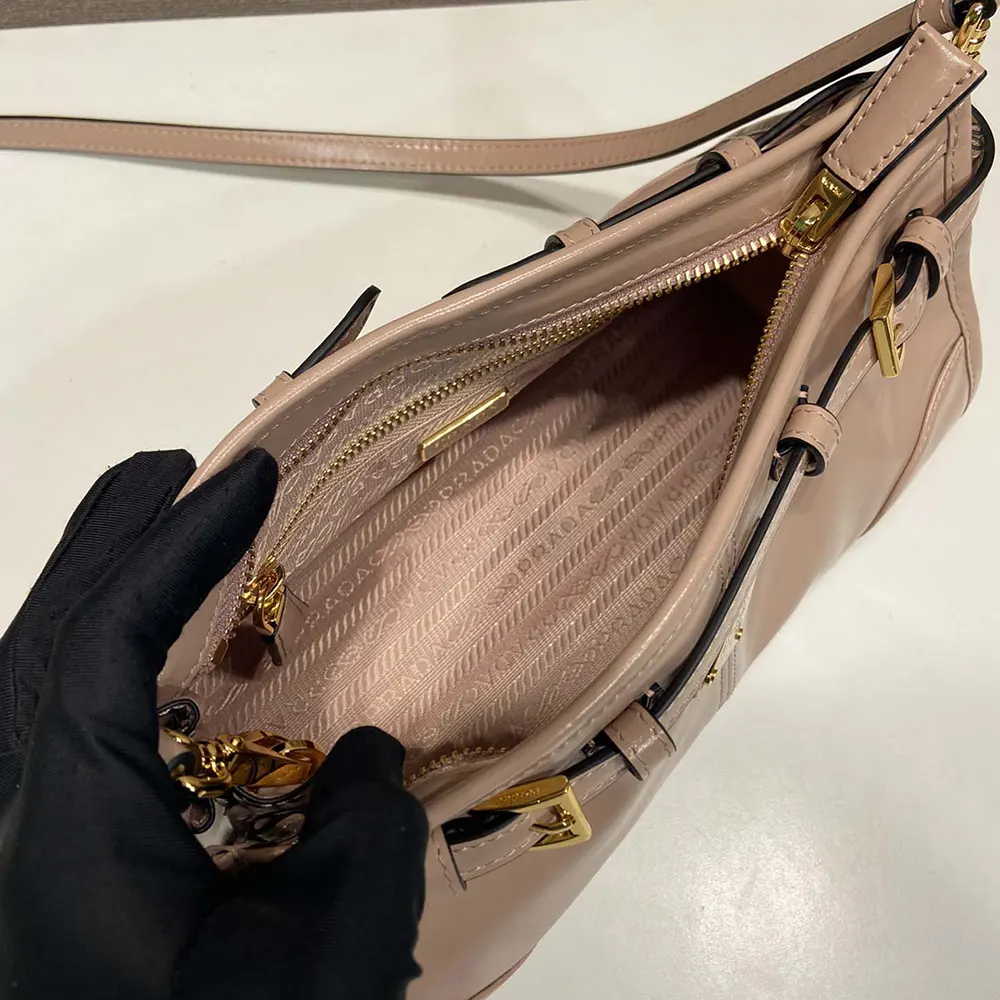 Prada Women Small Leather Shoulder Bag-Pink - image 8