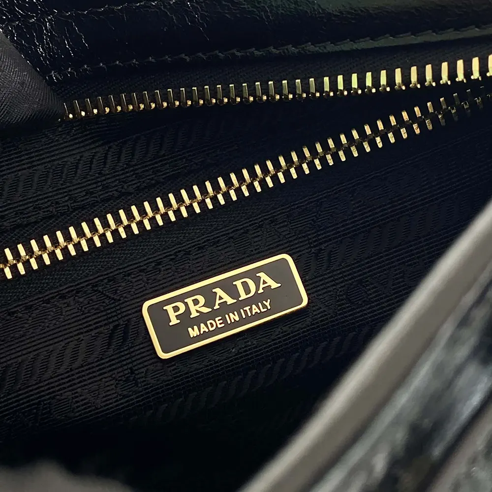 Prada Women Small Leather Shoulder Bag-Black - image 10