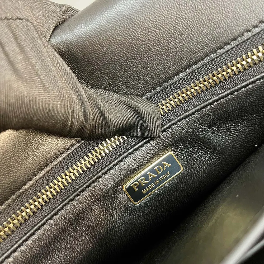 Prada Women Soft Sound Large Leather Shoulder Bag with Charms-Black - image 10