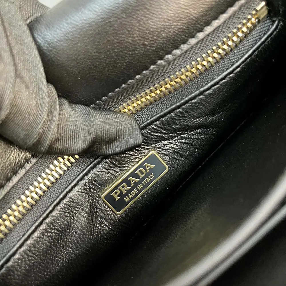 Prada Women Soft Sound Small Leather Shoulder Bag with Charms-Black - image 10