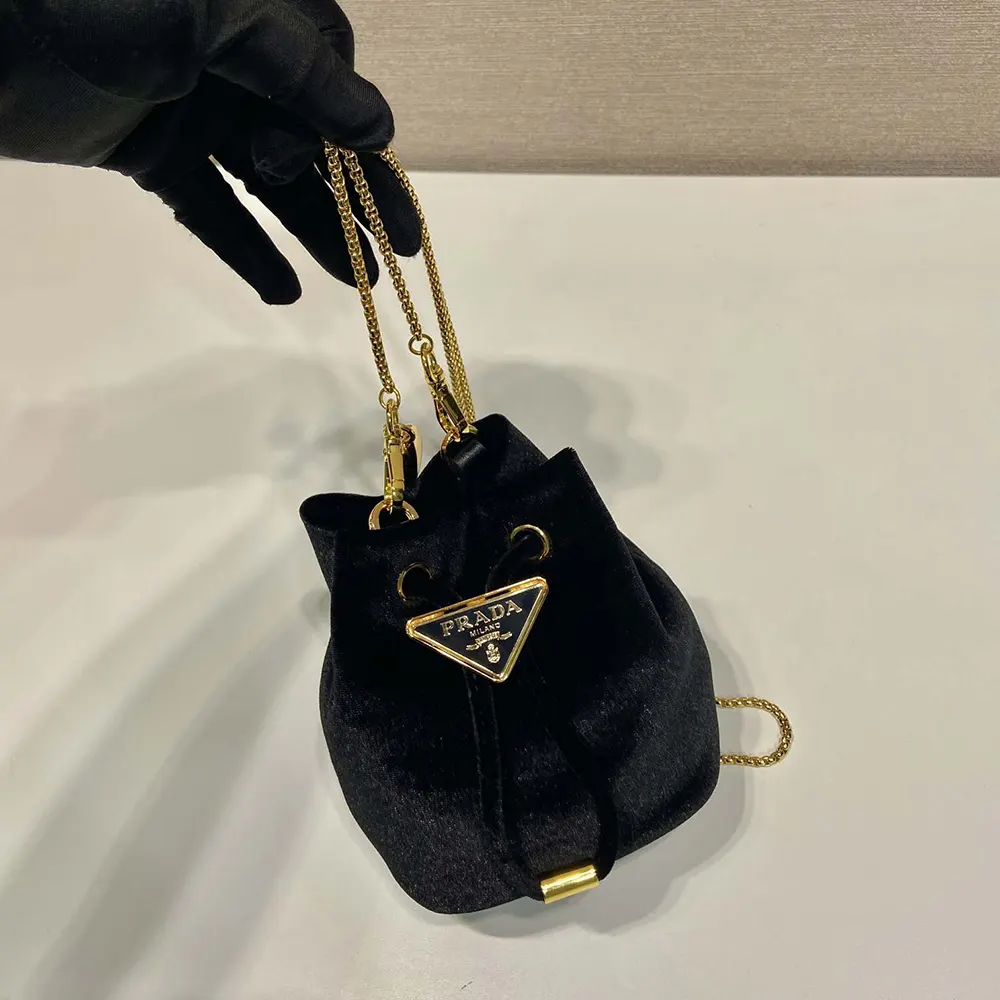 Prada Women Velvet Mini Pouch-Black - image 5