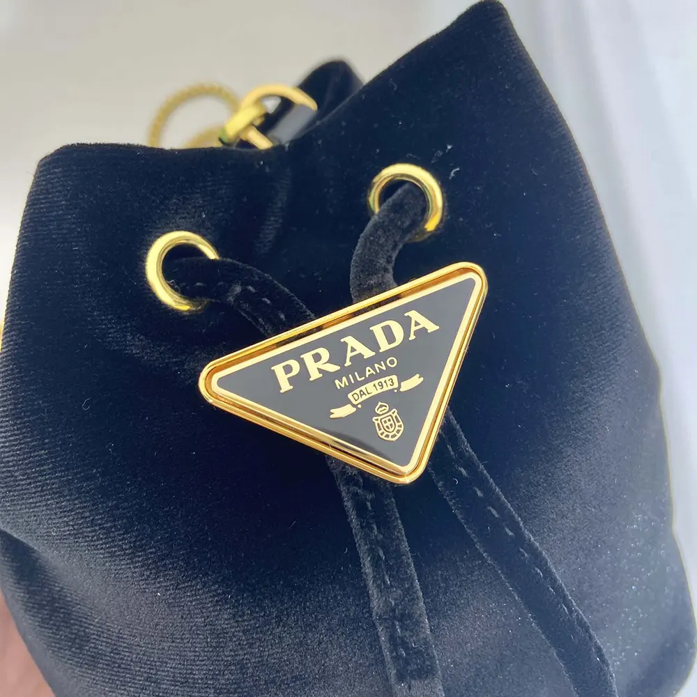 Prada Women Velvet Mini Pouch-Black - image 8