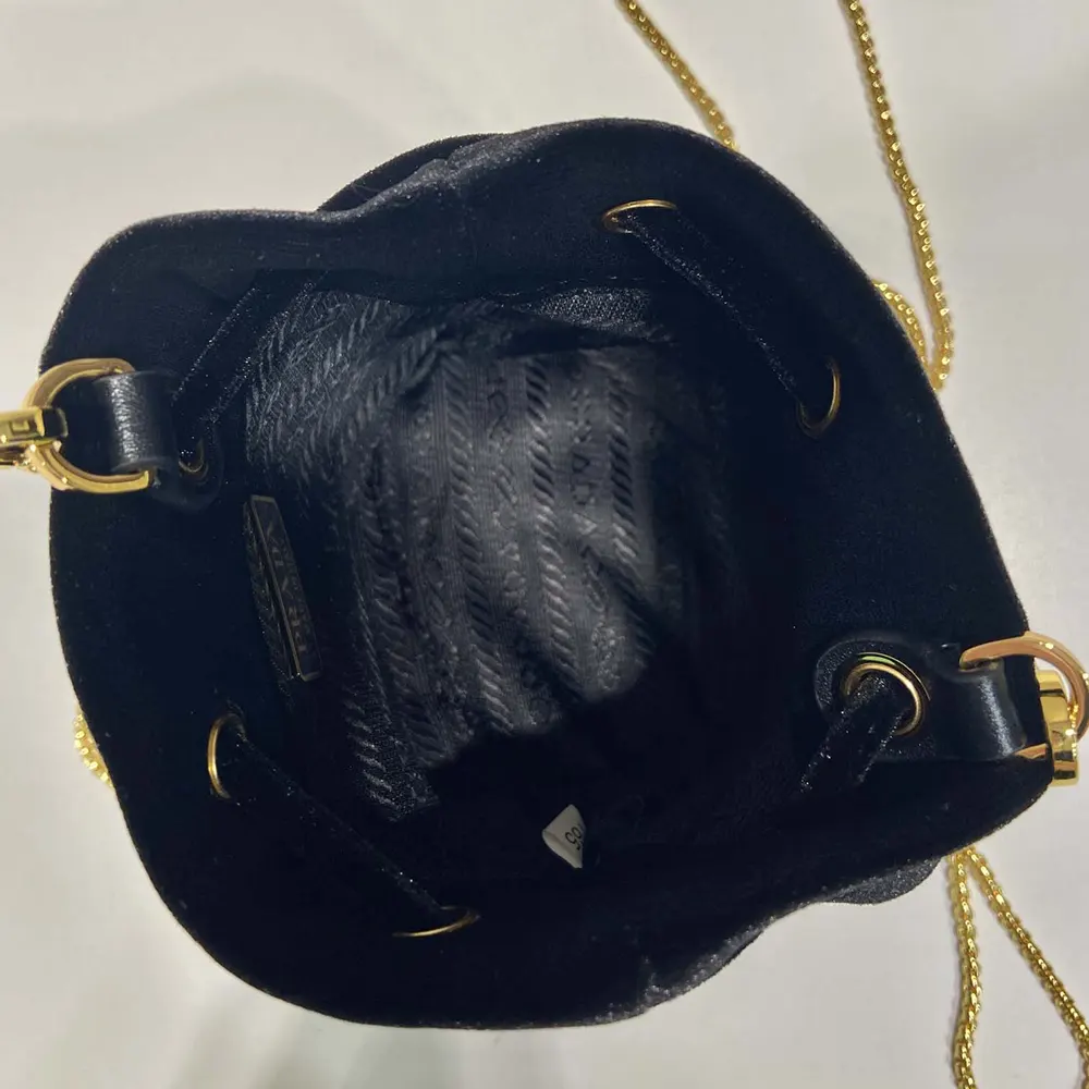 Prada Women Velvet Mini Pouch-Black - image 9