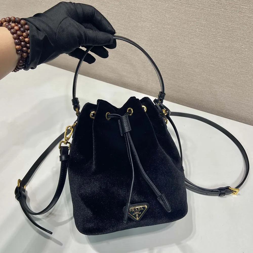 Prada Women Velvet Mini-bag with Nappa Leather Details - image 4