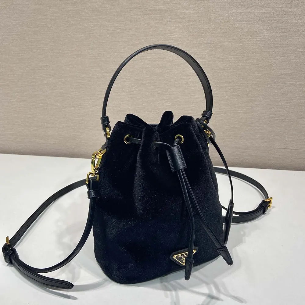 Prada Women Velvet Mini-bag with Nappa Leather Details - image 5