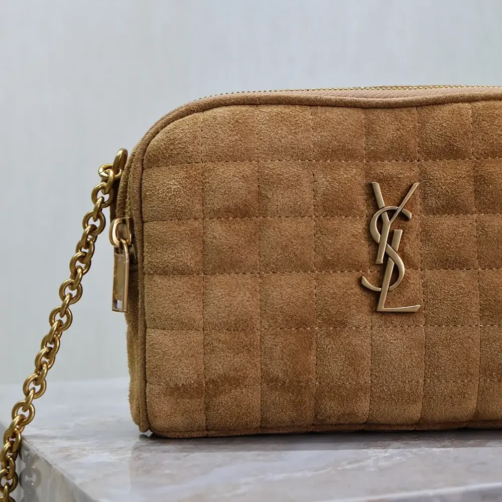 Saint Laurent YSL Women Cassandre Matelassé Carré Camera Bag in Suede - image 6