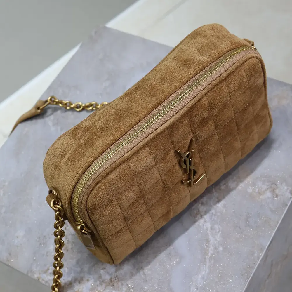 Saint Laurent YSL Women Cassandre Matelassé Carré Camera Bag in Suede - image 8