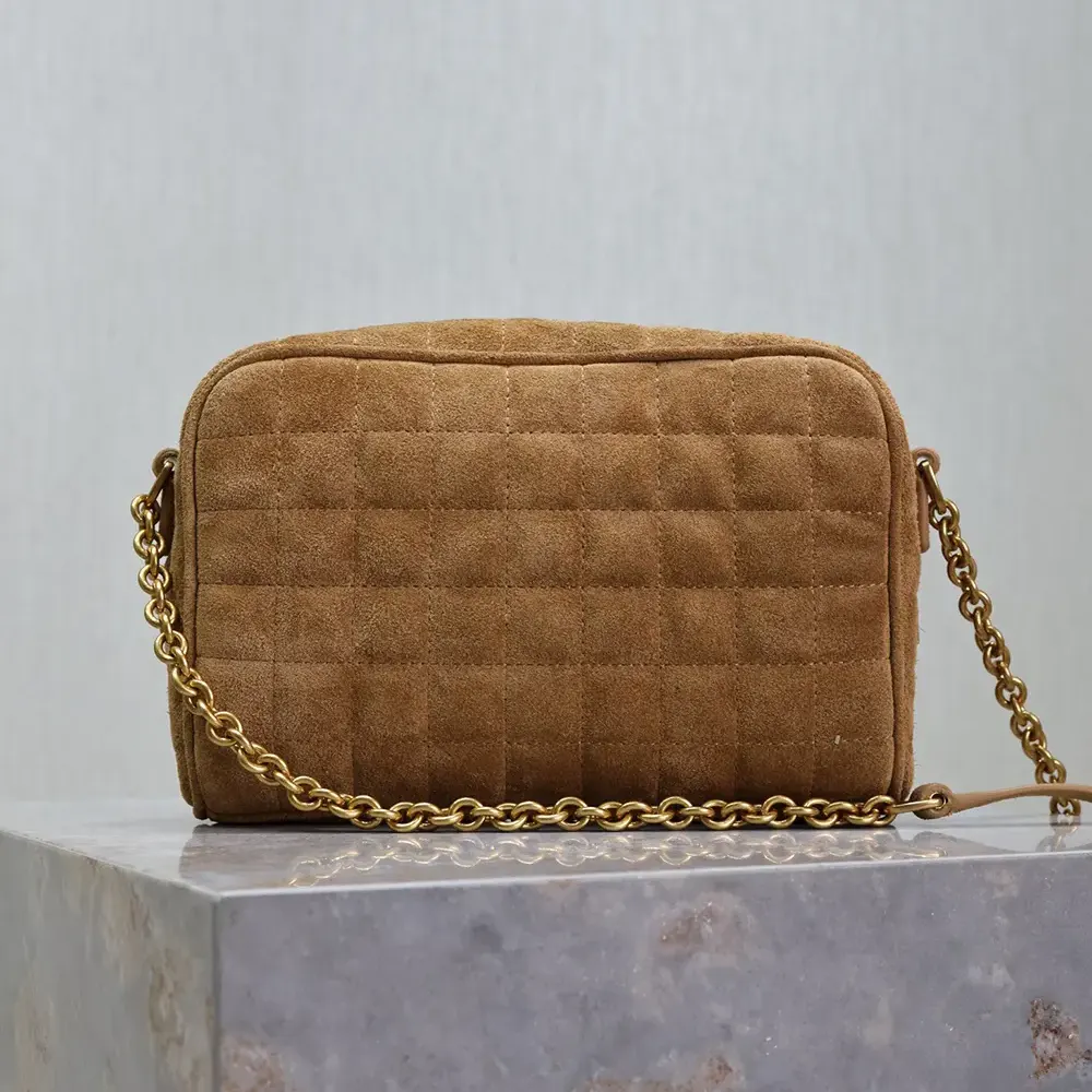 Saint Laurent YSL Women Cassandre Matelassé Carré Camera Bag in Suede - image 4