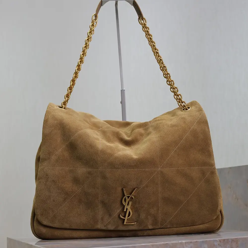 Side profile showing slim strap of Saint Laurent YSL Women Jamie 4.3 in Suede