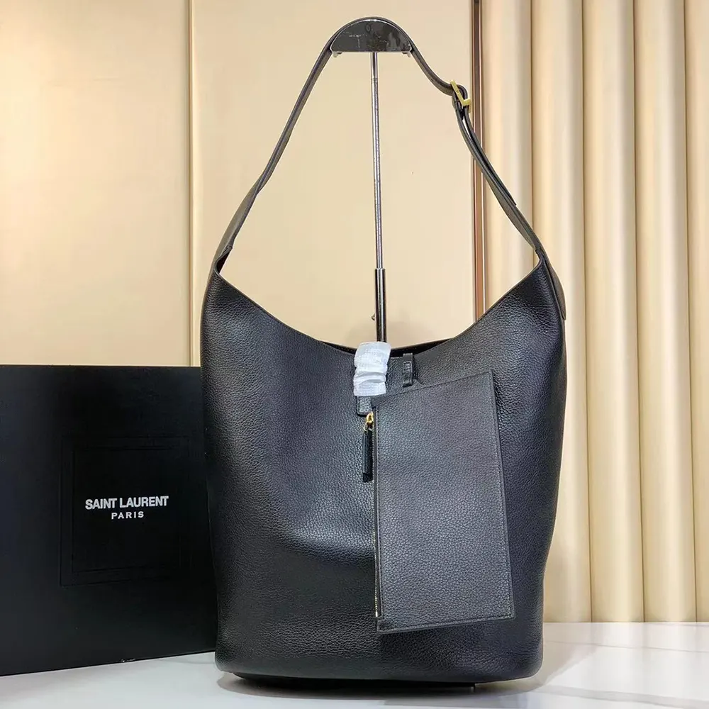Side angle showing silhouette of Saint Laurent YSL Women Le 5 à 7 Hobo