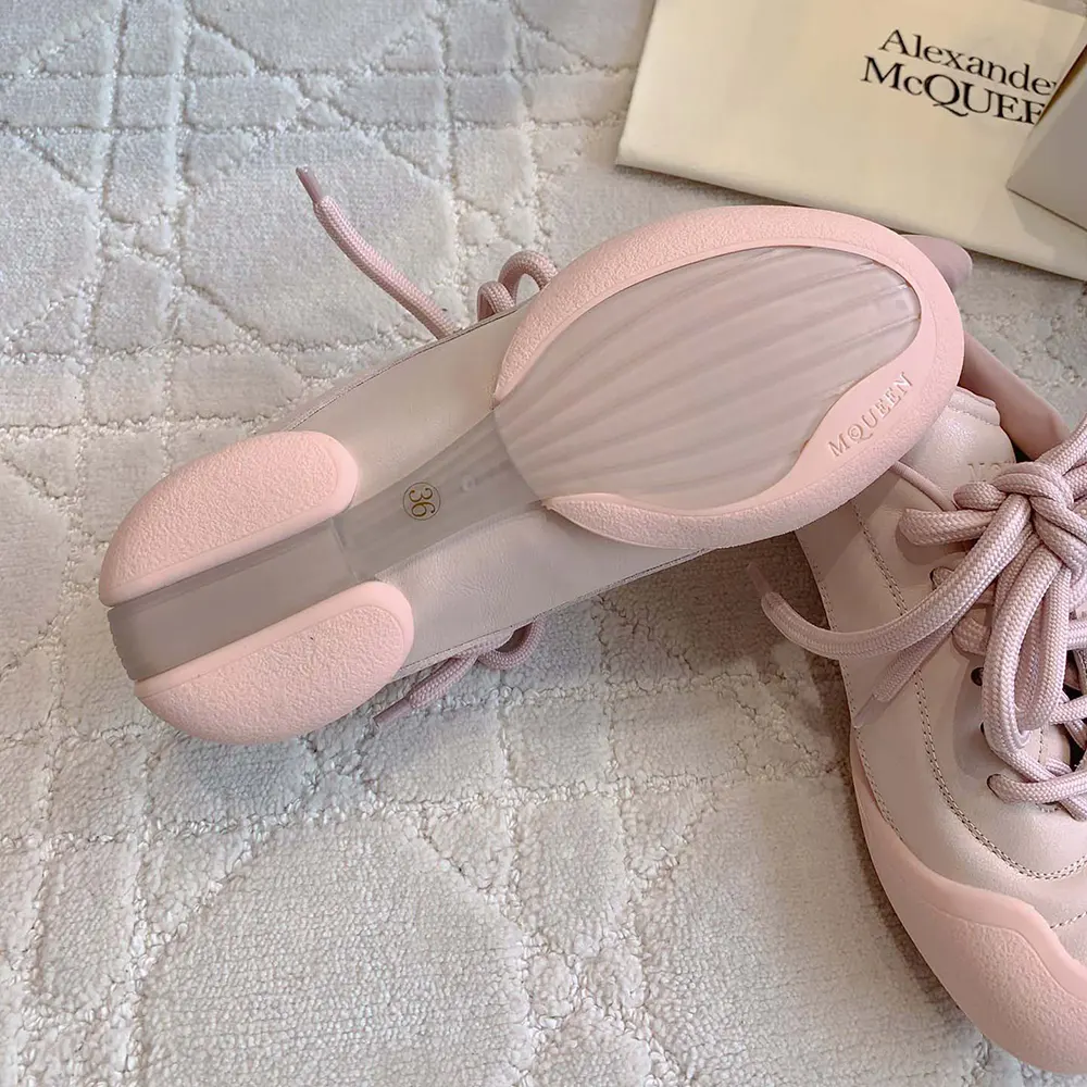 Alexander Mcqueen Unisex Crackled Leather Flexion Sneaker in Pink - image 10