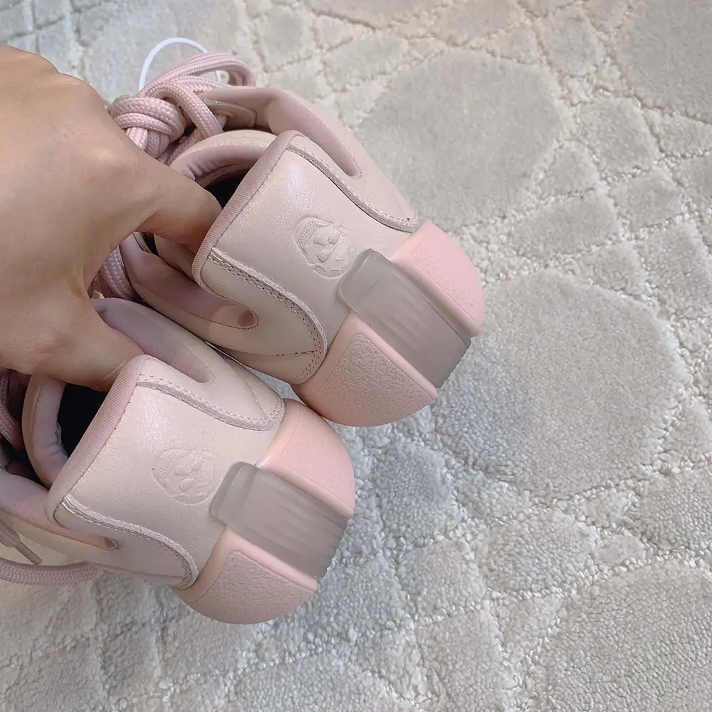 Alexander Mcqueen Unisex Crackled Leather Flexion Sneaker in Pink - image 8