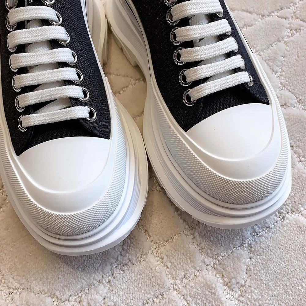 Alexander Mcqueen Unisex Tread Slick Lace Up in Black/White - image 8