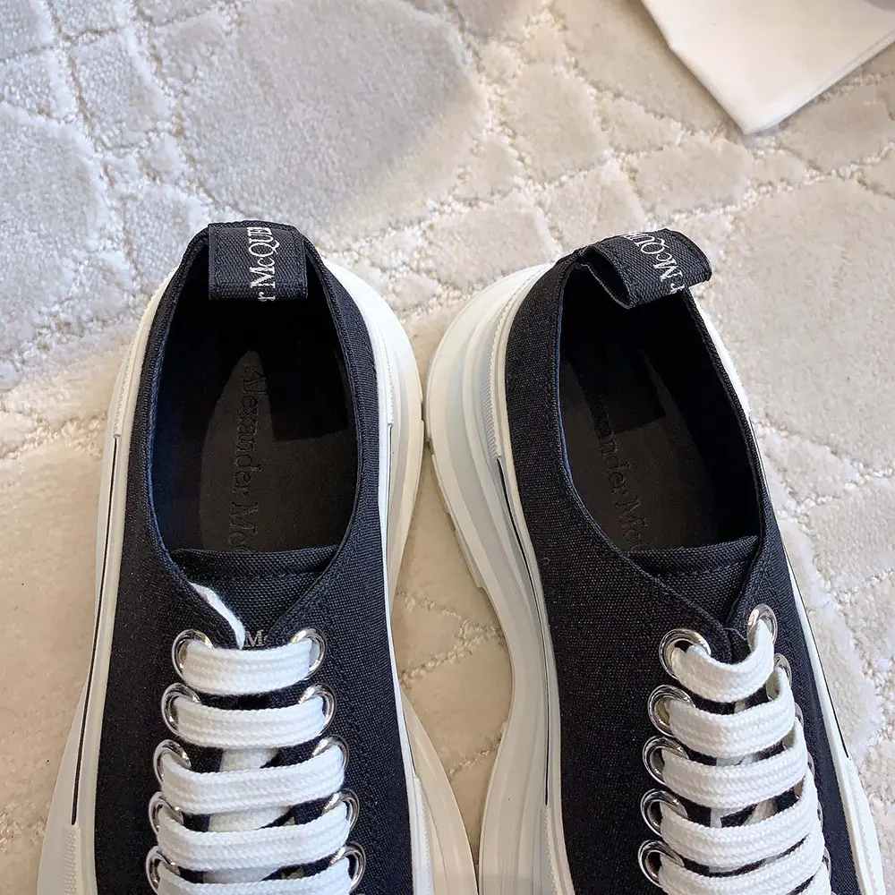 Alexander Mcqueen Unisex Tread Slick Lace Up in Black/White - image 7