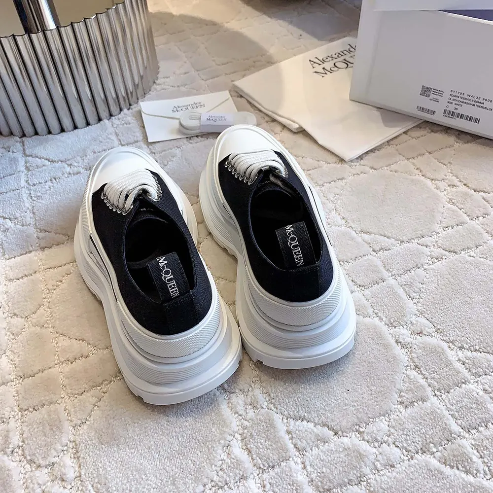 Alexander Mcqueen Unisex Tread Slick Lace Up in Black/White - image 6