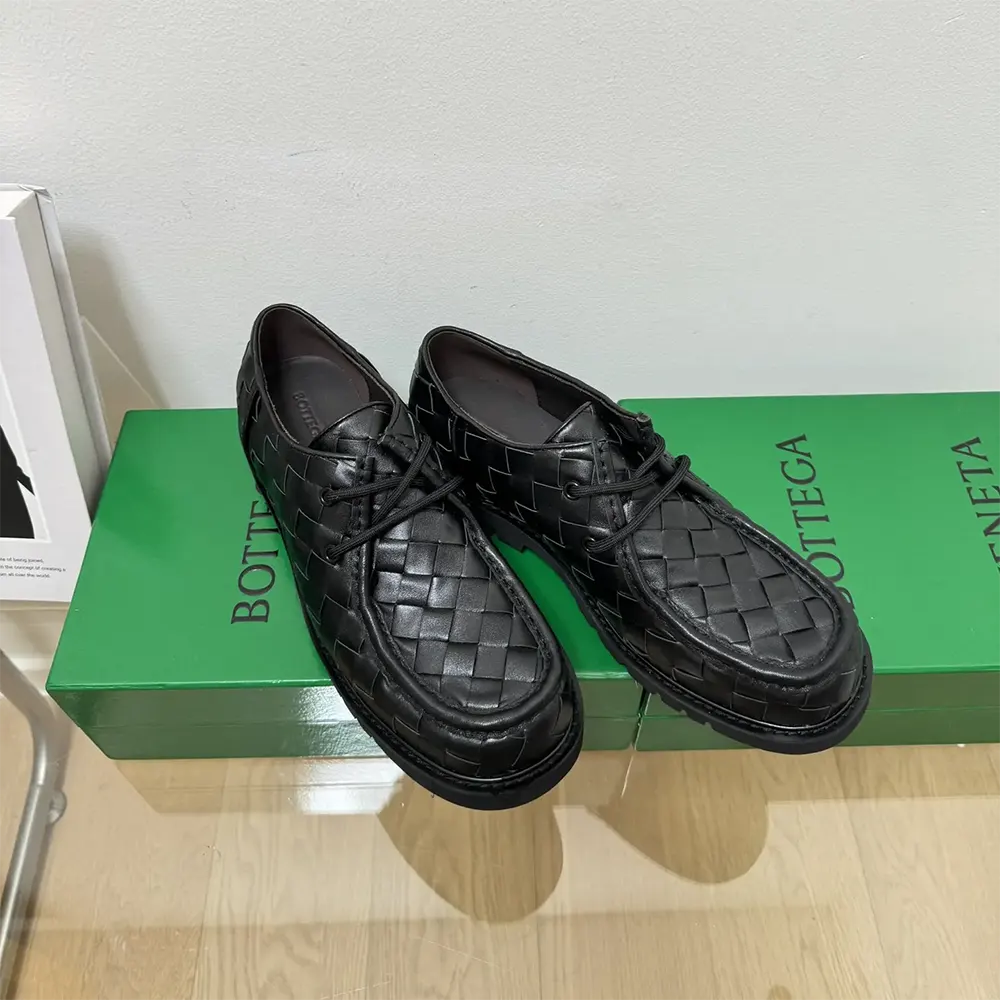 Top view showing silhouette of Bottega Veneta Unisex Haddock Lace-Up Shoe